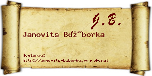Janovits Bíborka névjegykártya